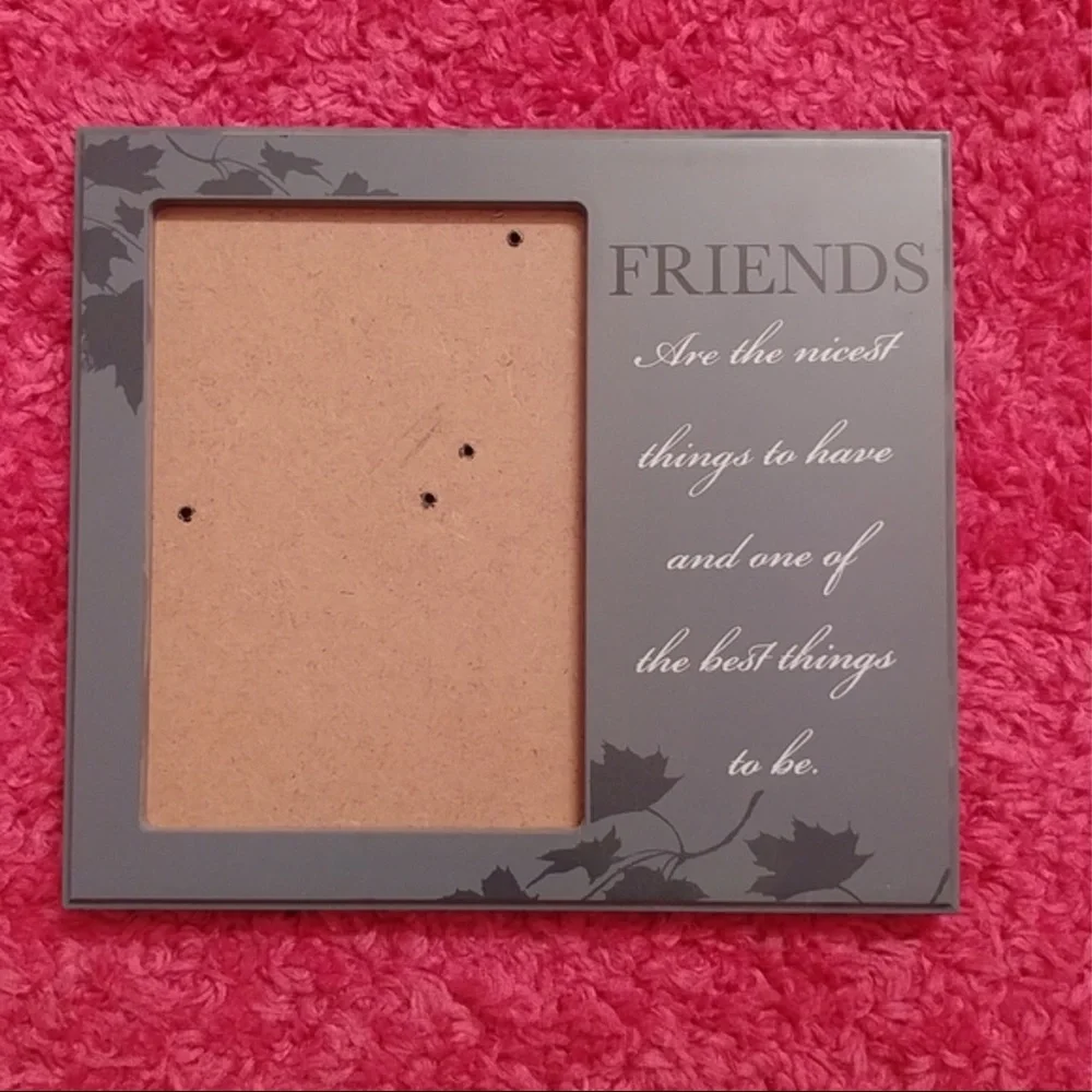 Gray Leaf Print Friends Quote Picture Frame